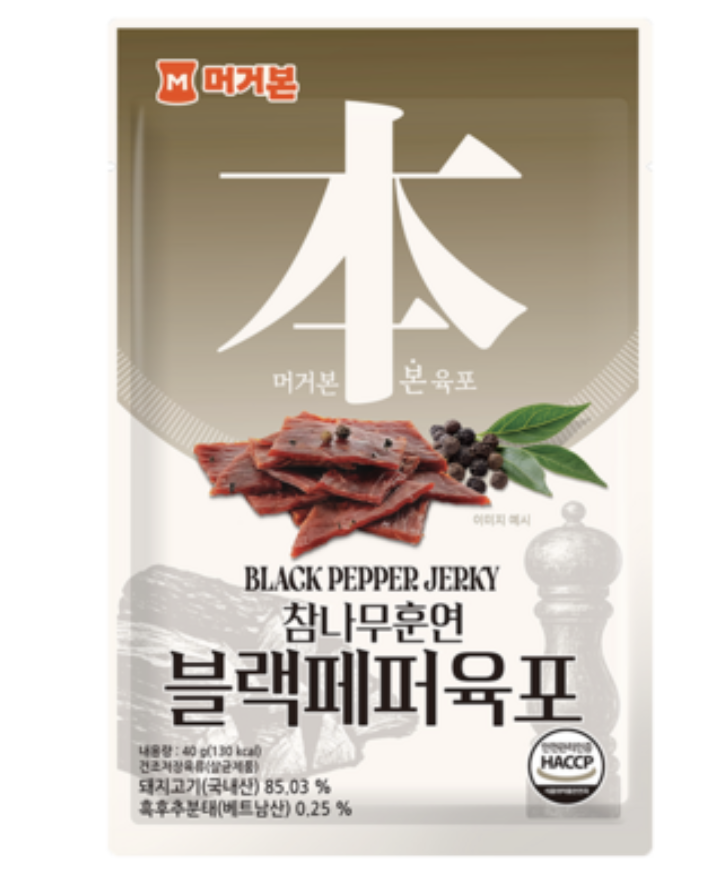 머거본 참나무훈연 블랙페퍼 육포, 40g